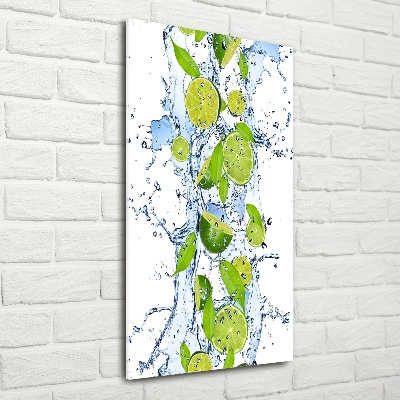 Quadro in vetro verticale Calce e acqua