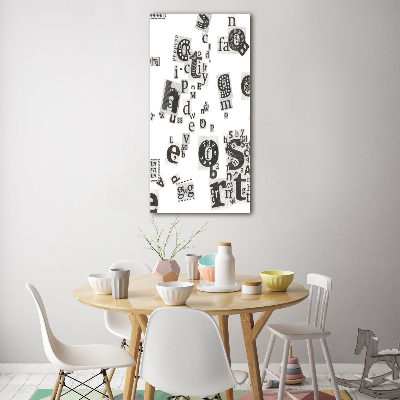 Quadro stampa su vetro verticale Lettere da un giornale