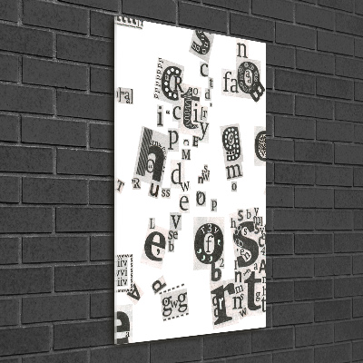 Quadro stampa su vetro verticale Lettere da un giornale