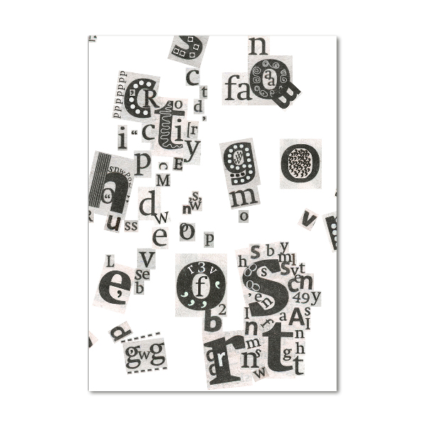 Quadro stampa su vetro verticale Lettere da un giornale