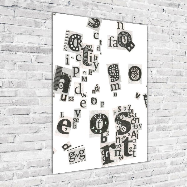 Quadro stampa su vetro verticale Lettere da un giornale