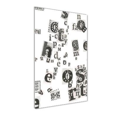 Quadro stampa su vetro verticale Lettere da un giornale