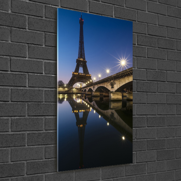 Quadro in vetro verticale Torre Eiffel Parigi