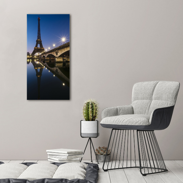 Quadro in vetro verticale Torre Eiffel Parigi