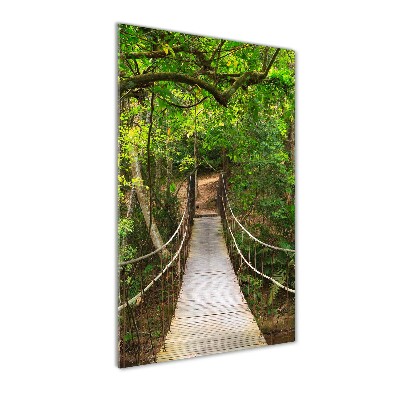 Quadro vetro verticale Ponte sospeso nella foresta