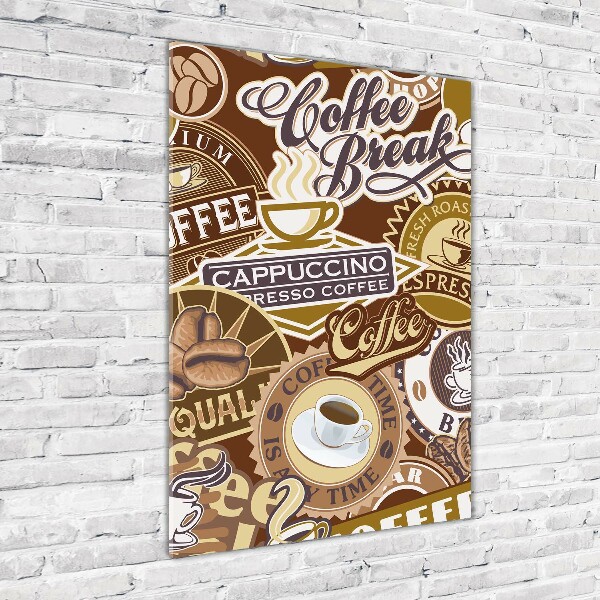 Quadro vetro verticale Caffetteria