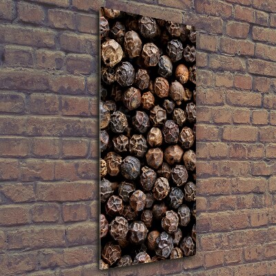 Quadro di vetro verticale Grani di pepe