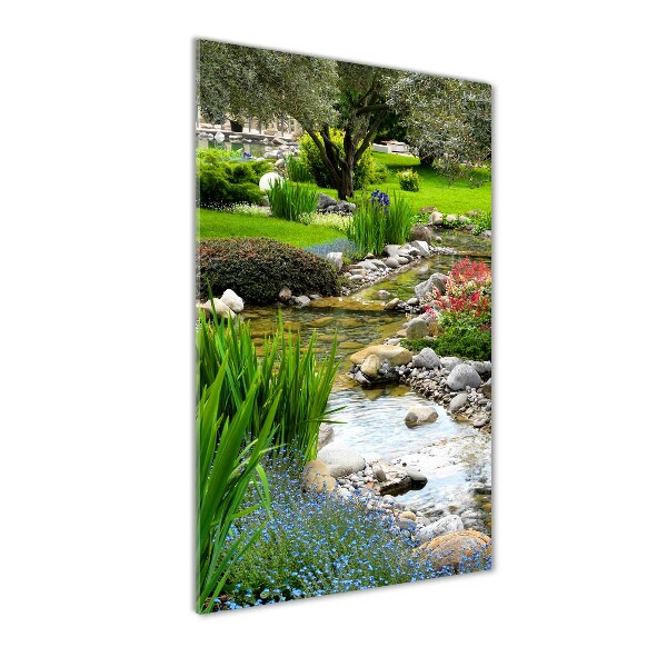 Quadro di vetro verticale Giardino asiatico