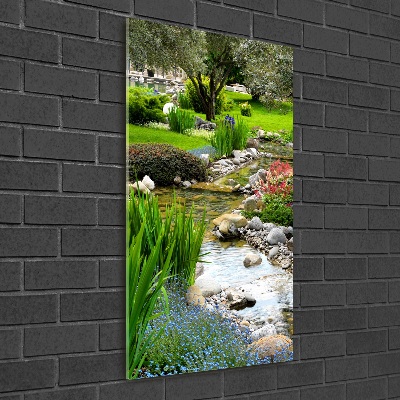 Quadro di vetro verticale Giardino asiatico