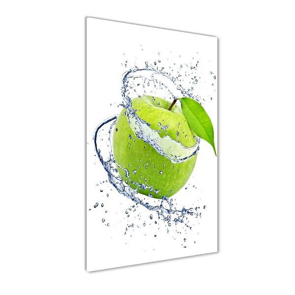 Quadro vetro verticale Mele verdi