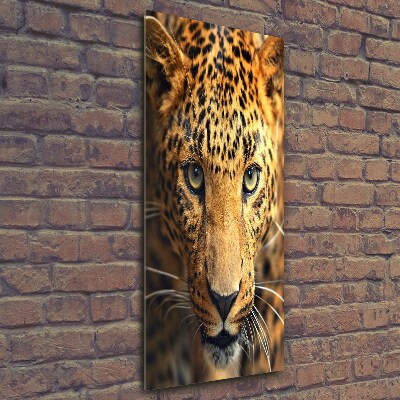Quadro vetro verticale Leopardo