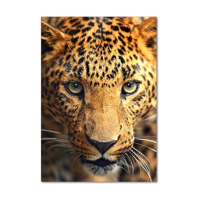 Quadro vetro verticale Leopardo