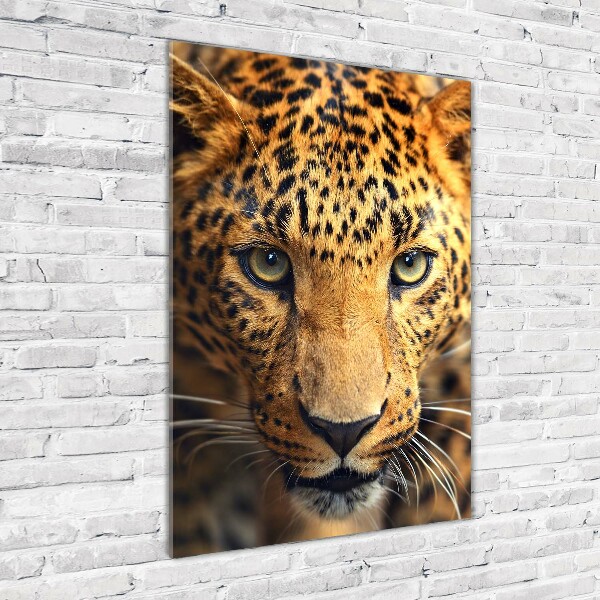 Quadro vetro verticale Leopardo
