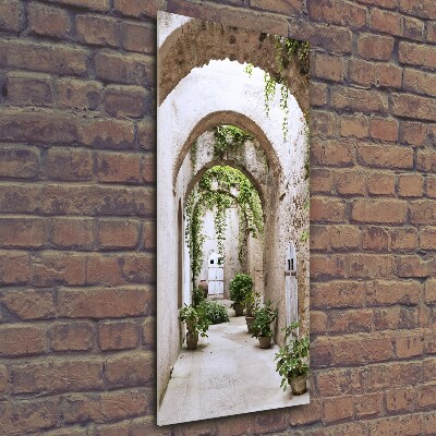 Quadro vetro verticale Portico nel castello