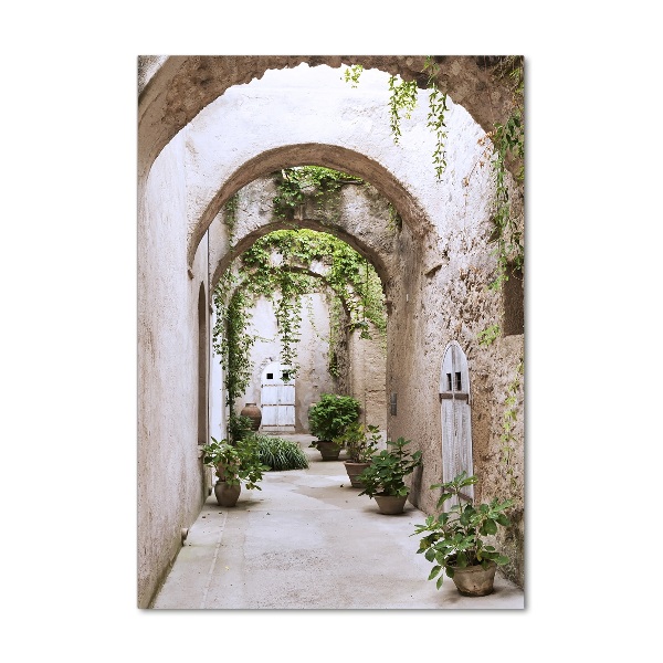 Quadro vetro verticale Portico nel castello