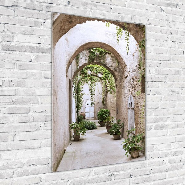 Quadro vetro verticale Portico nel castello