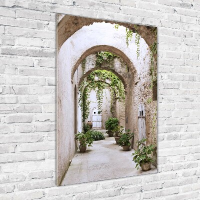 Quadro vetro verticale Portico nel castello