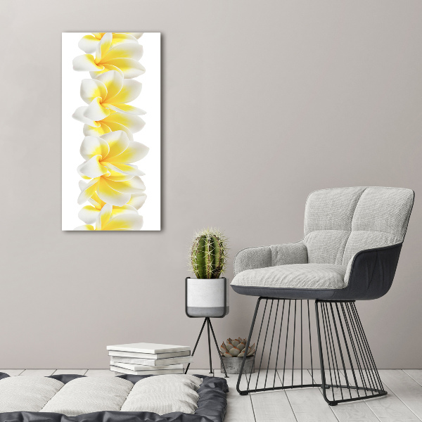 Quadro di vetro verticale Plumeria