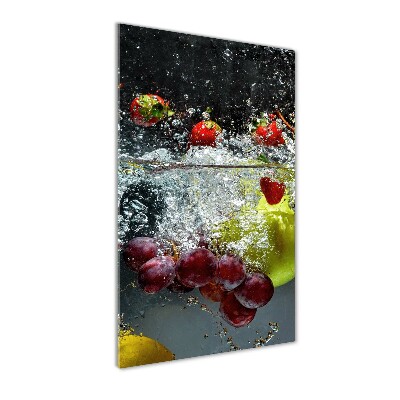 Quadro di vetro verticale Frutti sott'acqua