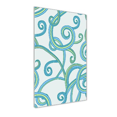 Quadro stampa su vetro verticale Spirali astratte