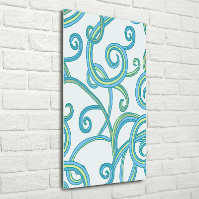 Quadro stampa su vetro verticale Spirali astratte