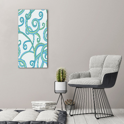 Quadro stampa su vetro verticale Spirali astratte