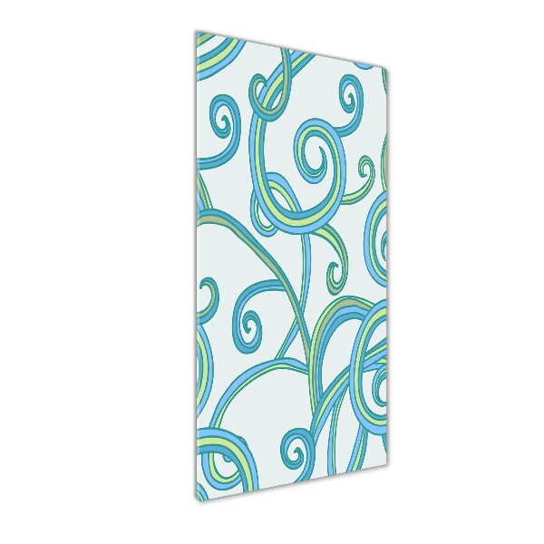 Quadro stampa su vetro verticale Spirali astratte