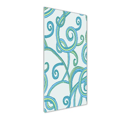 Quadro stampa su vetro verticale Spirali astratte