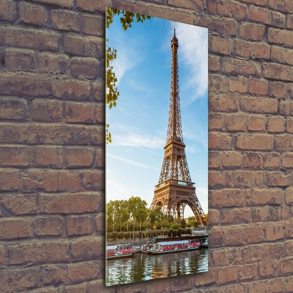 Quadro stampa su vetro verticale Torre Eiffel Parigi