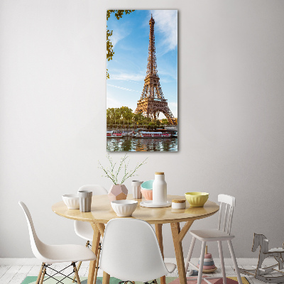 Quadro stampa su vetro verticale Torre Eiffel Parigi