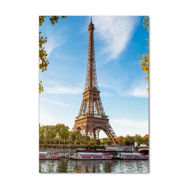 Quadro stampa su vetro verticale Torre Eiffel Parigi