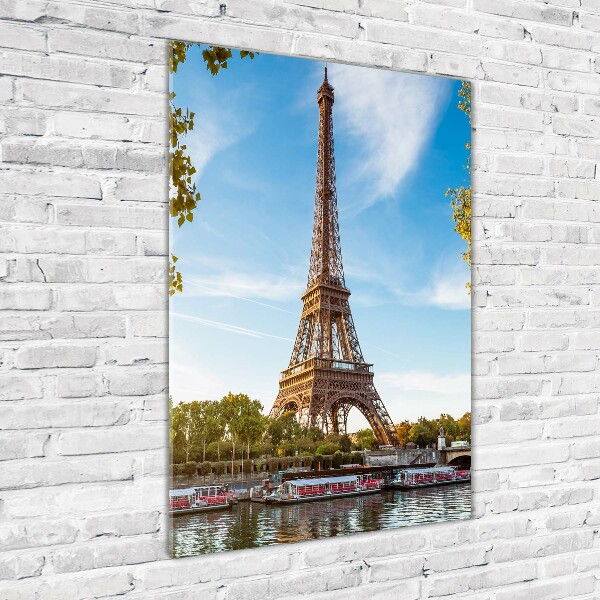 Quadro stampa su vetro verticale Torre Eiffel Parigi