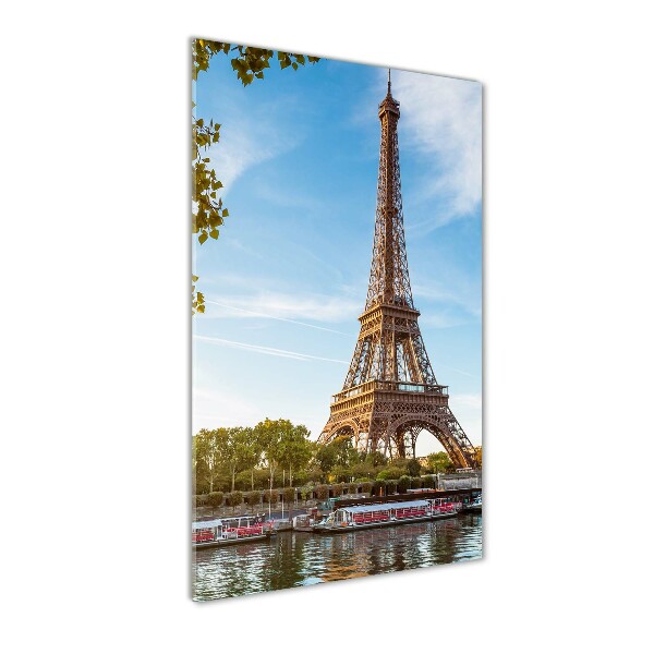 Quadro stampa su vetro verticale Torre Eiffel Parigi