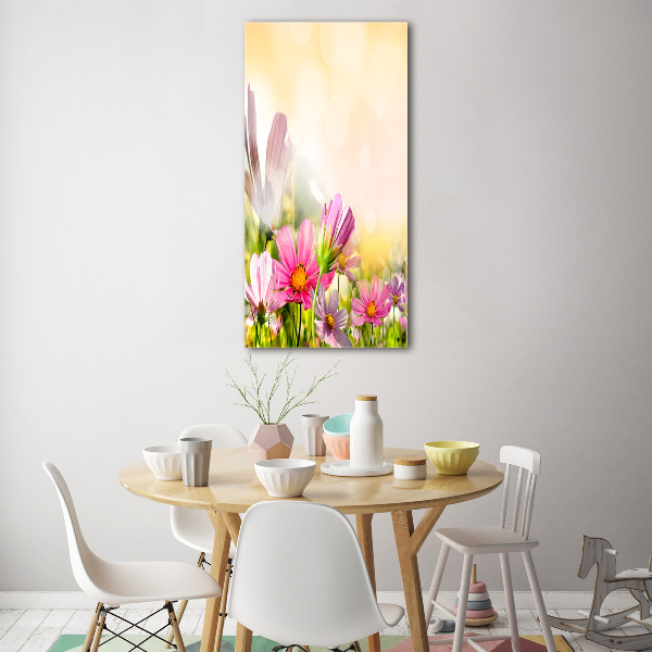 Quadro vetro verticale Fiori selvatici