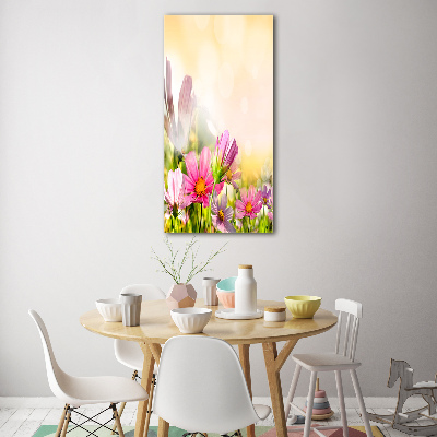 Quadro vetro verticale Fiori selvatici