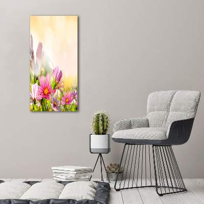 Quadro vetro verticale Fiori selvatici