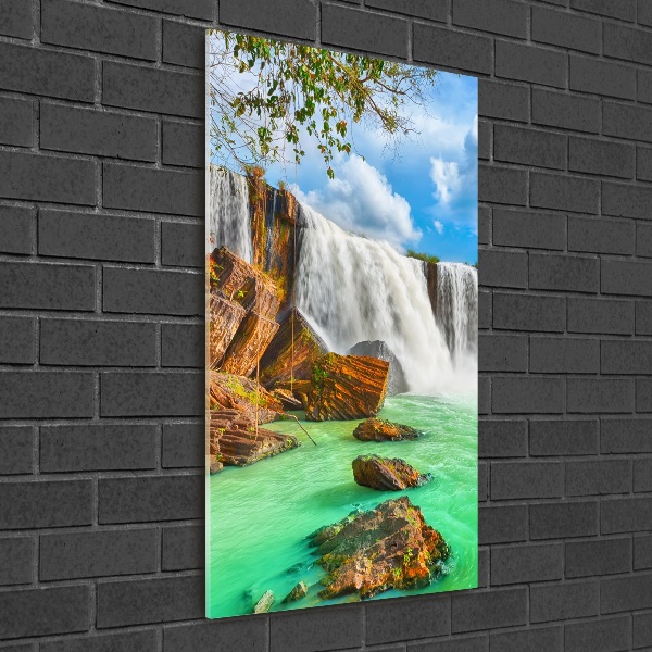 Quadro di vetro verticale Cascata