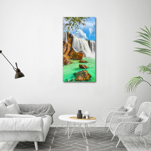 Quadro di vetro verticale Cascata