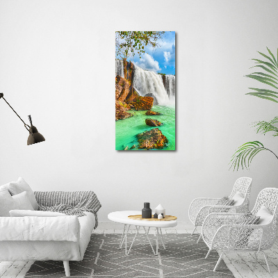Quadro di vetro verticale Cascata