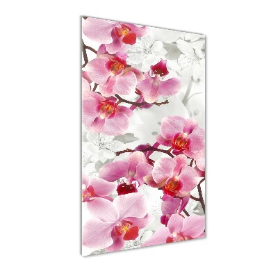 Quadro in vetro verticale Orchidea rosa
