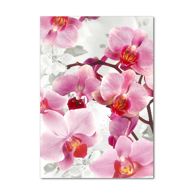 Quadro in vetro verticale Orchidea rosa