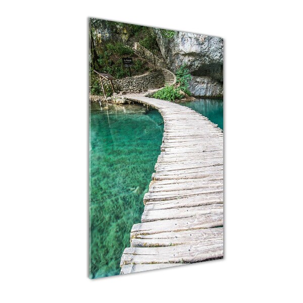 Quadro stampa su vetro verticale Laghi di Plitvice