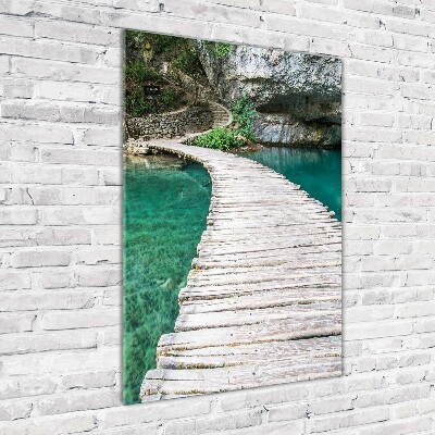 Quadro stampa su vetro verticale Laghi di Plitvice