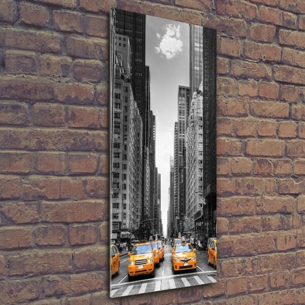 Quadro in vetro verticale Taxi di New York