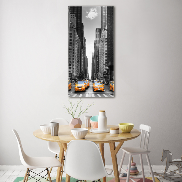 Quadro in vetro verticale Taxi di New York