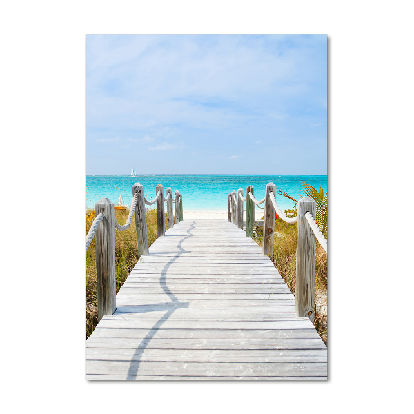 Quadro vetro verticale Sentiero per la spiaggia