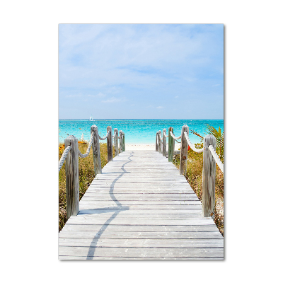 Quadro vetro verticale Sentiero per la spiaggia
