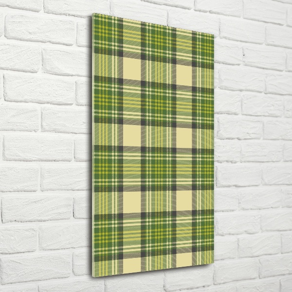 Quadro in vetro verticale A scacchi verdi