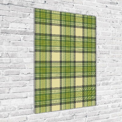 Quadro in vetro verticale A scacchi verdi