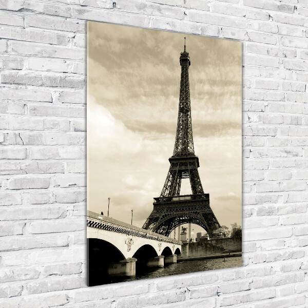 Quadro di vetro verticale Torre Eiffel Parigi